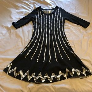 Black and white sweater dress